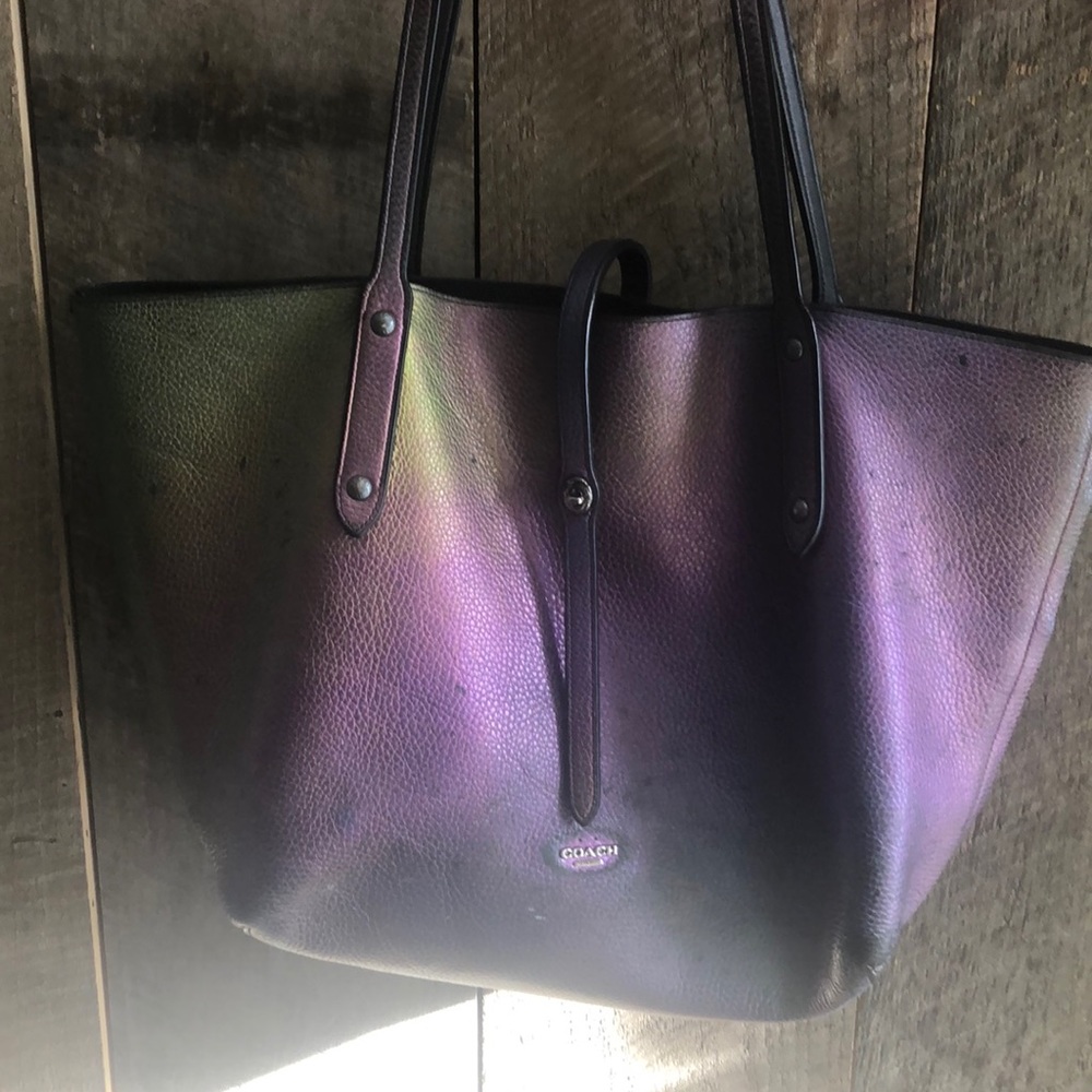 Stunning Iridescent Coach Tote.